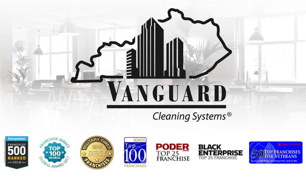 Vanguard Logo with office background